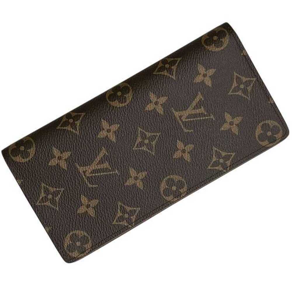 Louis Vuitton Bifold Long Wallet Portefeuille Brazza Monogram Canvas Brown